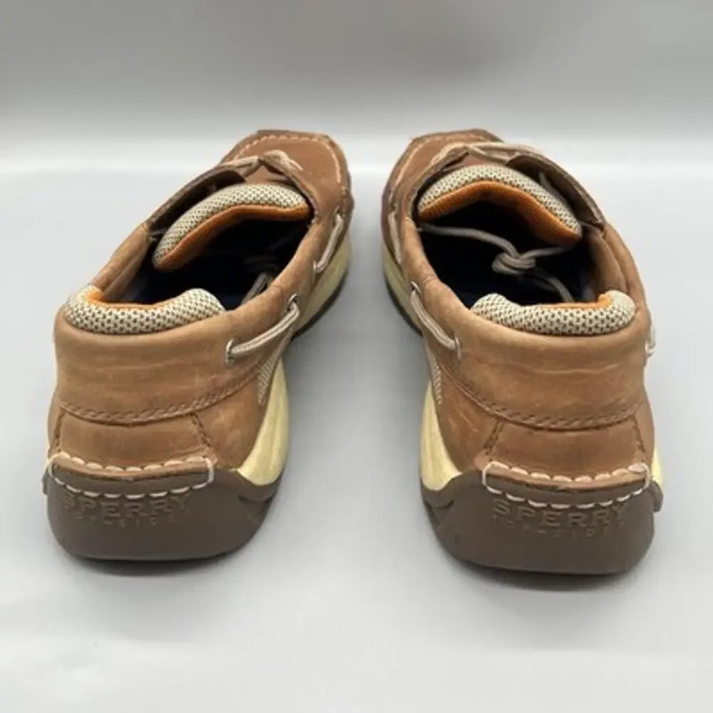 Sperry Shoes Mens 13 Brown Leather Top Sider Boat Deck Moc Toe Casual Comfort